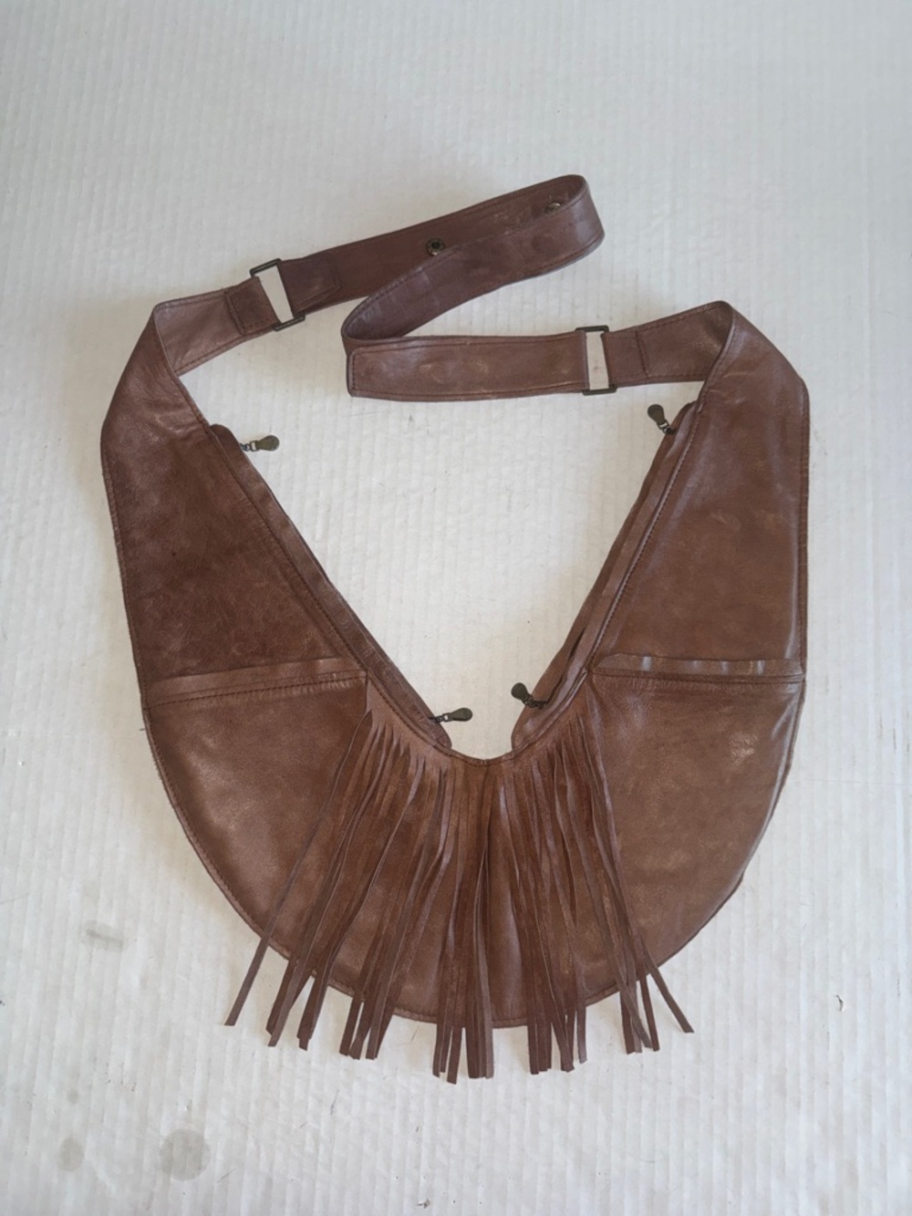 Sash Brown Fringed Crossbody Bag